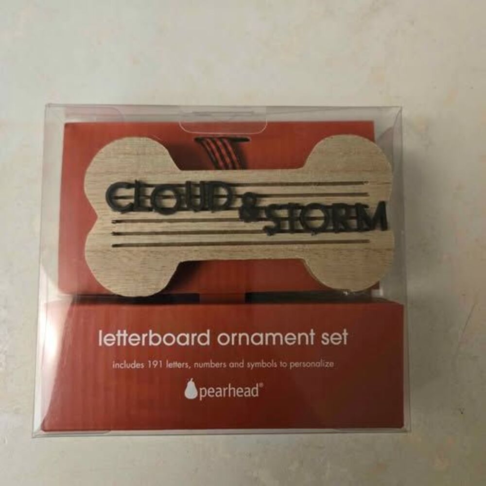 Pearhead personalizable letterboard ornament set